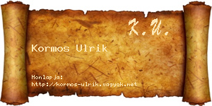 Kormos Ulrik névjegykártya